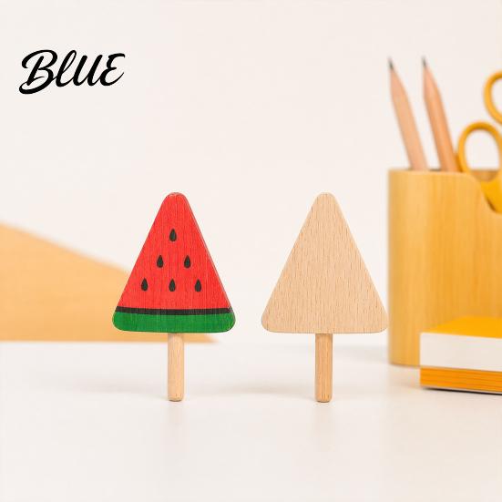 Painting Supplies Unfinished Wood Popsicle Summer Ice Cream Shaped Wooden Holiday Decoration Crafts