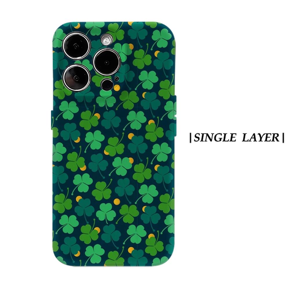 

Clover Luck Phone Case for IPhone 17 16 15 14 13 Pro Max Plus for Magnetic Single Double-layer Tough Case For iPhone 13 Pro Max