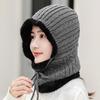 Winter cold weather gear: neck warmer, fur hat, hooded neck balaclava