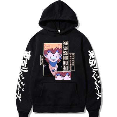 Anime Tokyo Revengers Sad Smiley Nahoya Kawata Printed Hooded Men Women Hot Manga Hoodies Harajuku Unisex Oversized Sweatshirt