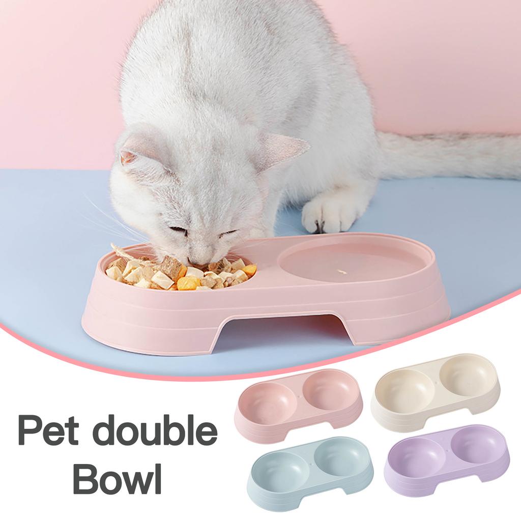 Pet Double Bowl  Concise Candy Color One Bowl  Purpose Pet Bowl