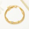 Golden Bracelet Three-Layer White Zircon Bracelet Original Copper Simple Anniversary Delicate Gift Fine Accessory