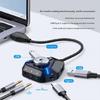 External Sound Card USB Adapter with 3x3.5mm 2xUSB 1xType C Port External Sound Card for PC Laptop Desktop