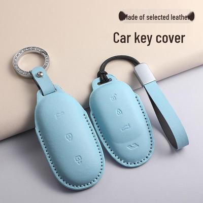Dreifarbige PU-Leder-Autoschlüsselhülle für Ideal L6-L9