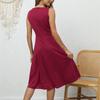 Women's Loose Casual V-Neck Sleeveless Solid Color Fashionable Dress Solid Color Fashionable Dress