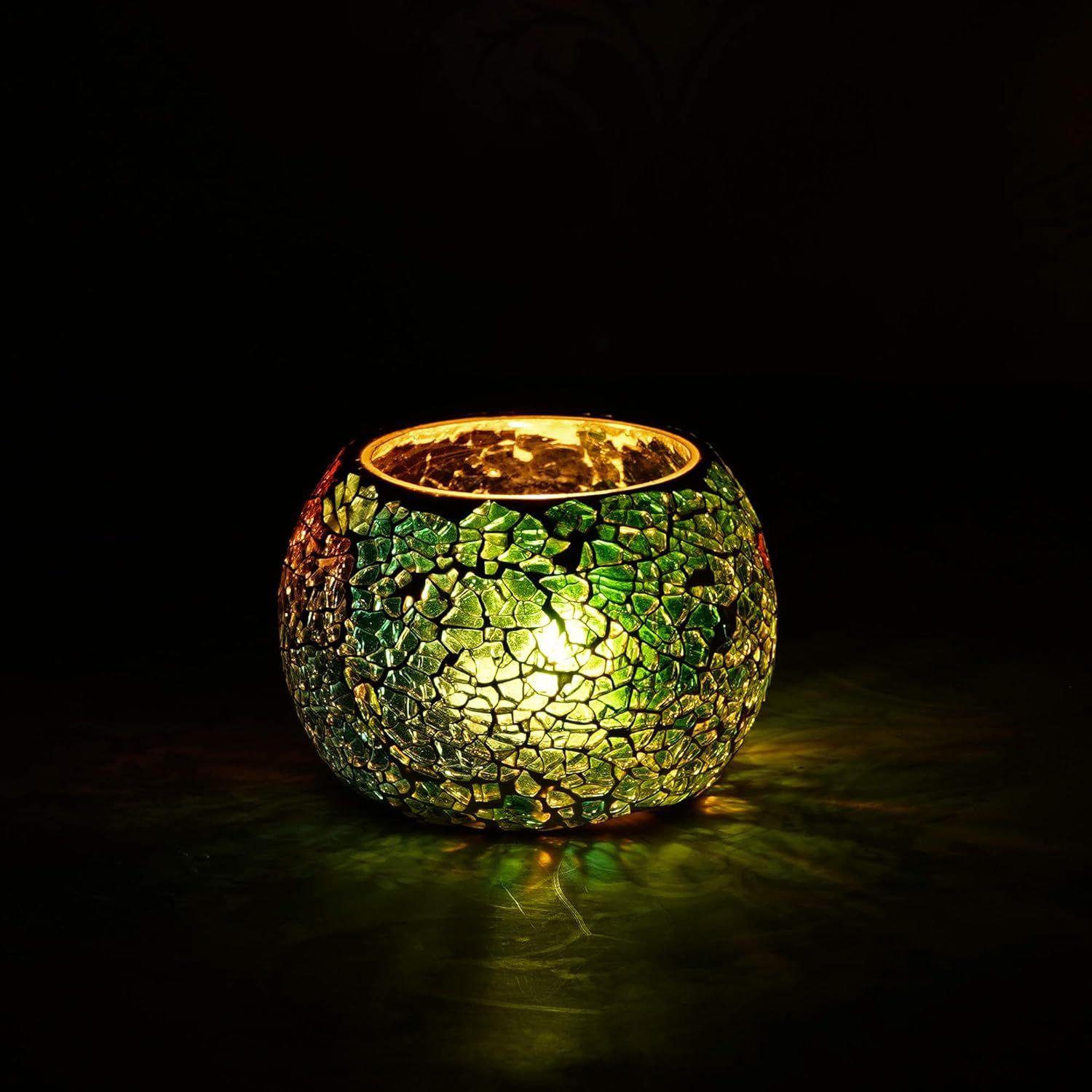 

Зеленый мозаичный стеклянный декоративный подсвечник для чайной свечи - Подсвечник для чайной свечи - Подсвечник для свечи-таблетки для дивали, предметы для украшения дома