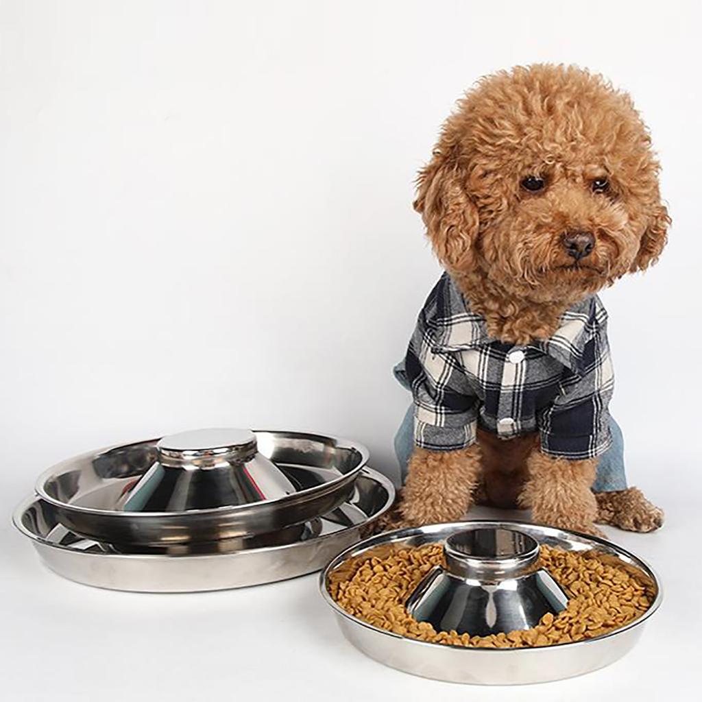 Dog Bowl Stainless Steel Slow Feeder Dog Bowl 26cm Diameter Gift