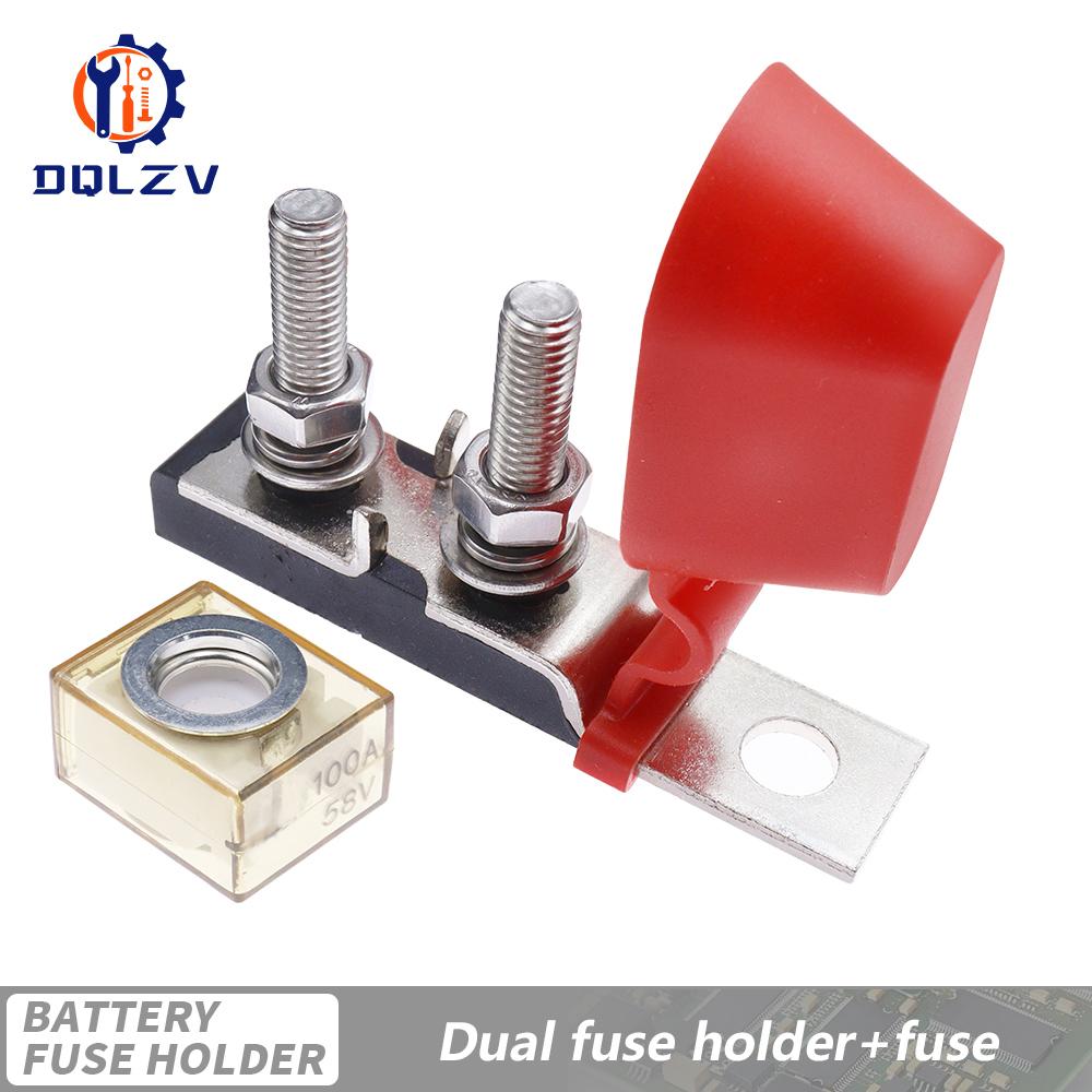 M8 Terminal Mount Fuse Block Kit 30A-300A 58V Ring Fuse Marine Battery Terminal Holder Ignition Protection For Boat Truck RV