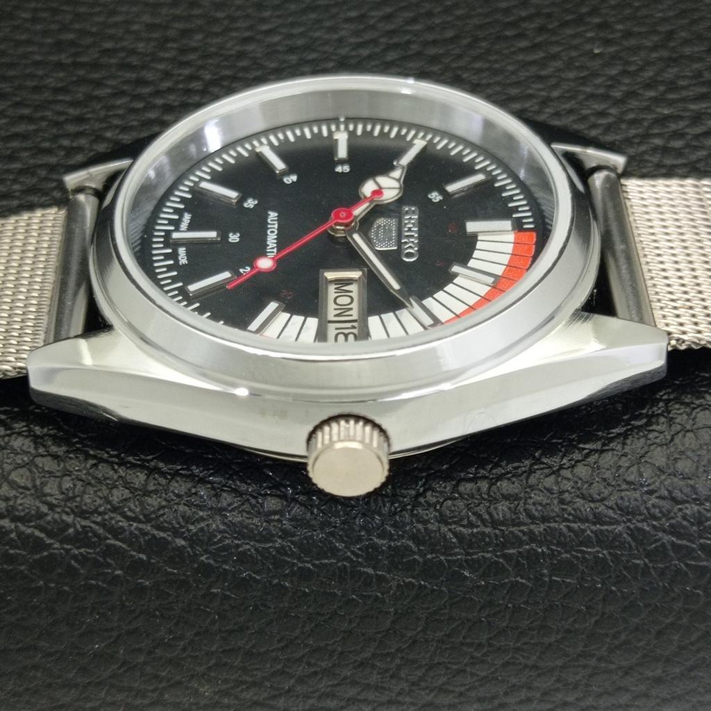 REFURBISHED SEIKO 5 AUTOMATIC 6309A VINTAGE JAPAN MENS BLACK WATCH A440847-4 Sk-a440847