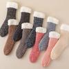 Winter Warm Indoor Floor Men's Socks Solid High Quality Comfortable Plush Sleep Women Sock Thickened Non-Slip Thermal Sokken