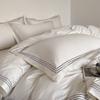 1000TC Egyptian Cotton Hotel Embroidery Bedding Set Duvet Cover Flat Fitted Sheet Pillowcases Solid