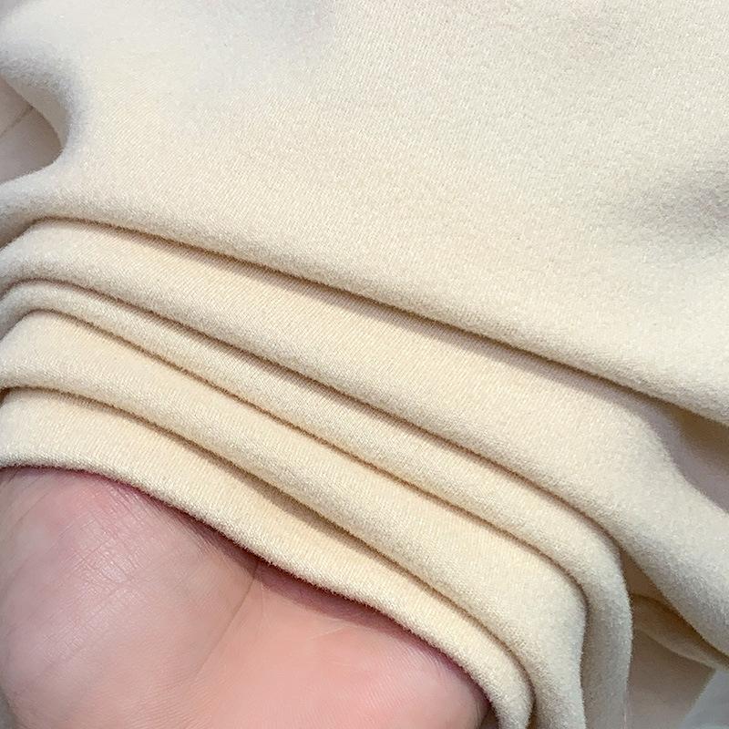 Develvet Basic-Shirt für Damen Neues Damen-Einfarbiges Rundhals-Woll-T-Shirt Thermisches Unterhemd für die Taille