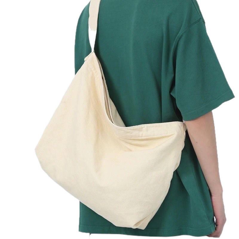 Japanese Style Canvas Messenger Bag - Unisex, Large Capacity, Crossbody/Shoulder Design