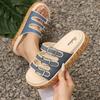 High-top Flip-flops for Women, New Style, Single-line Square Buckle Beach Shoes Devotion
