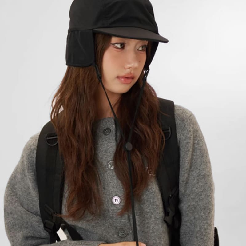 LOOKING4U The Cap Outdoor Waterproof Earmuff Short Cap Black