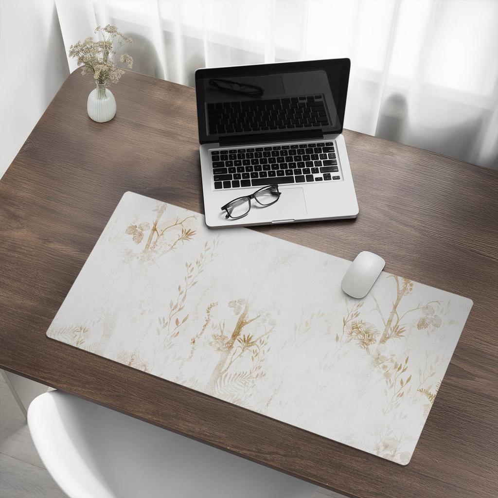 Desk Keyboard Mouse Protective Mat Subtle Flora 90X45 Cm