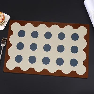 Coffee Machine Mat Absorbent Diatomite Drying Pad Anti-Slip Bottom Quick-Drying Dish Mat Kitchen Countertop Protector
