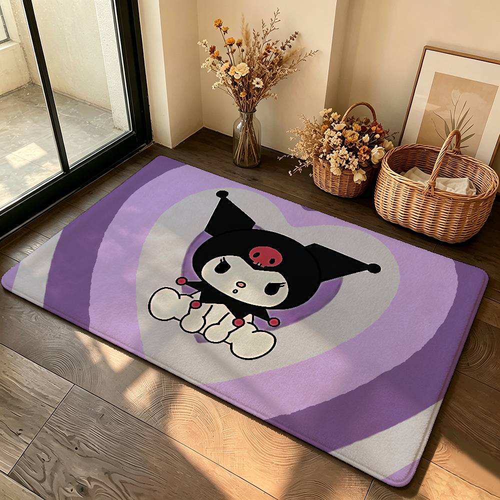 Kawaii K-Kuromi Cute Carpet Bathroom Anti-slip Mat Door Mat Home Decoration Mat Entrance Door Mat Scratch-resistant Door Mat