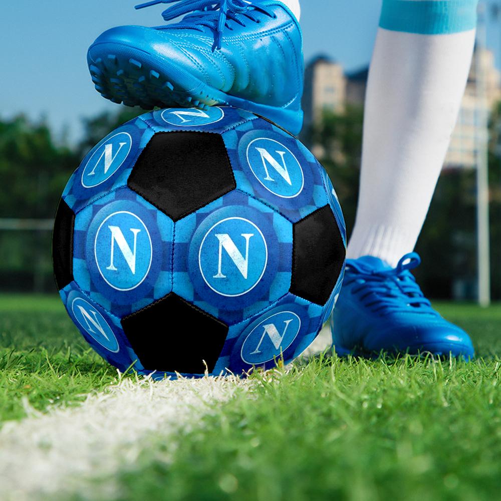 Naples Football Club Indoor Soccer Ball Colorful Machine Stitched PVC Size 5 Team Training Competition Ready Durable High-Bounce Cool Sports Gift