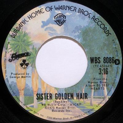 7inch Record AMERICA - Sister Golden Hair WBS8086 Warner Bros. Re 1975 US Rock Used
