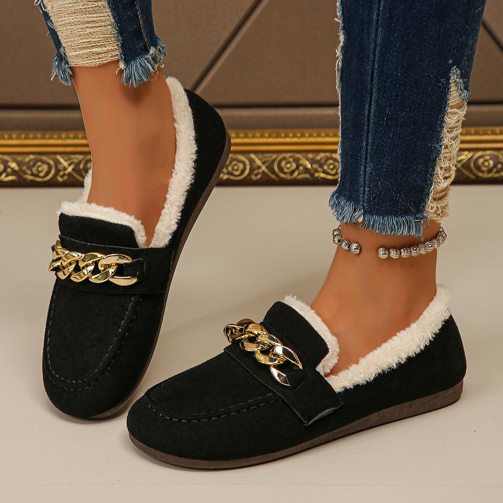 Fashion Women Boots New Warm Short Plush House Shoes for Women Slip on Fashion Flat Loafers Non Slip Thickened Fluff Ankle Boots Women
