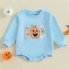 Newborn Baby Girls Boys Sweatshirts Rompers Halloween Clothes Spider Pumpkin Long Sleeve Fall Jumpsuits
