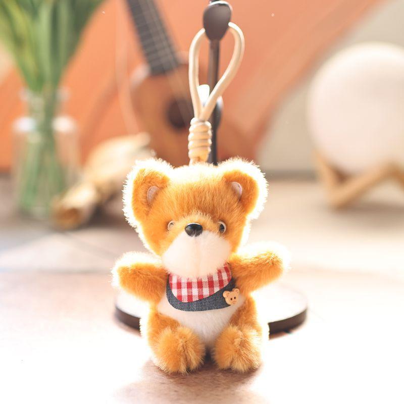 Cute Animal Plush Toy Keychain With Short Plush For Bag Decoration