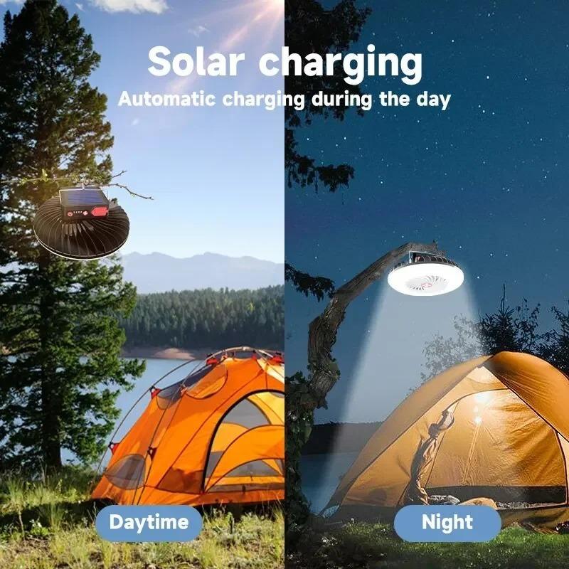 Multifunction 3 in 1 LED Fan Light Camping Lighting Electric Fan Hanging Tent Lamp USB Charging Summer Fan Lantern with Power