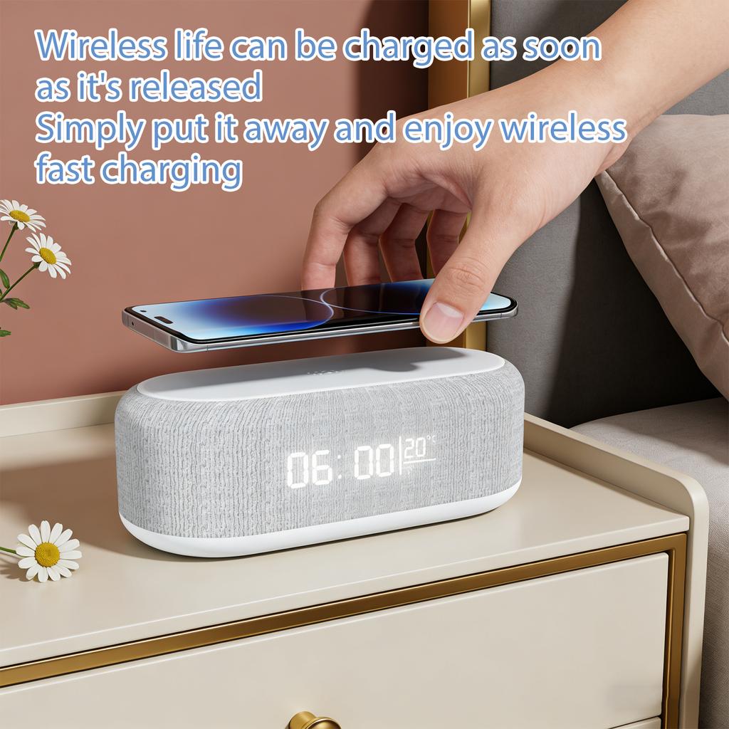 Wireless Charger (with Clock And Night Light) — A Multifunctional Charging Station That Doubles As A Bedside Alarm Clock And Ambient Light