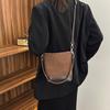 Frosted bucket bag women's niche design spring new retro fashion shoulder messenger commuter bag
