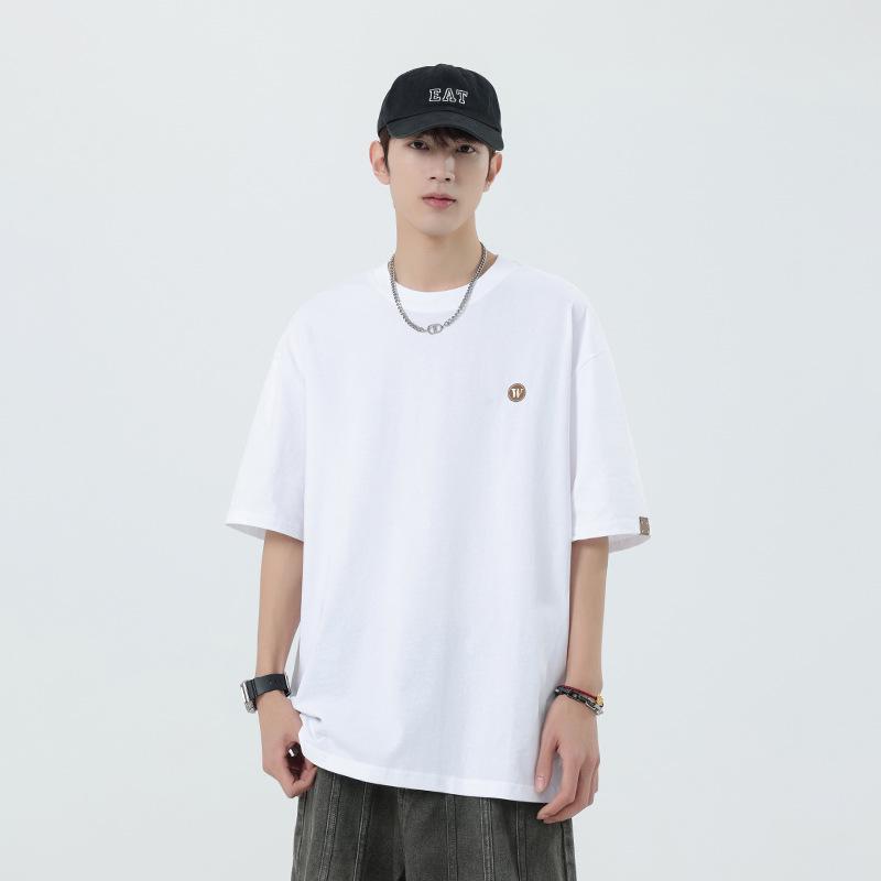 

Men s Summer Embroidered Cotton Short-Sleeve T-Shirt 2XL белый