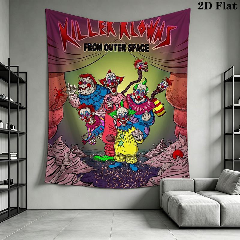 Retro Killer Clown Pattern Home Decor Tapestry, Wall Hanging, Decorative RV Wall Cloth.SGT0917295