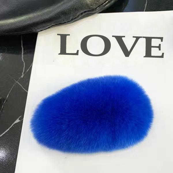 Girls Plush Hairpin Natural Rabbit Fur Women Bangs Hairpin