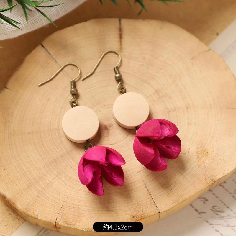 Retro Handmade Plant Fruit Earrings Pine Cone Literature and Art Chinese Medicine Dried Fruit Niche Creative Earrings Women