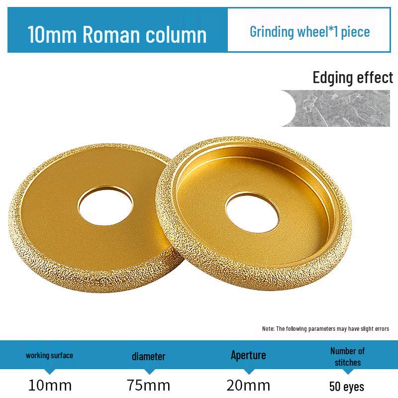 Stone Edge Grinding Wheel for French Edge Granite & Marble Tile - Trimming, Rounding, and Grooving with Angle Grinder