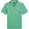 Polo Logo Embroidered Cotton Short Sleeve Sweater Kids Sweater Green 323962923-002