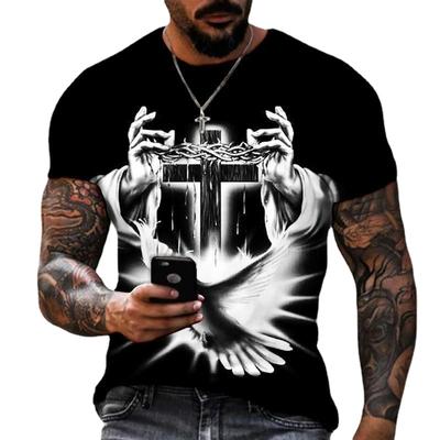 Summer Men's T-shirt 3D Print Loose Round Neck Short Sleeve Tops Men