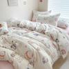 Class A Maternal Infant Grade Washed Cotton Linen 4-Pcs Set Double-Layer Yarn Quilt Cover Dormitory Bed Sheet 3-Pcs Set Household Bedding