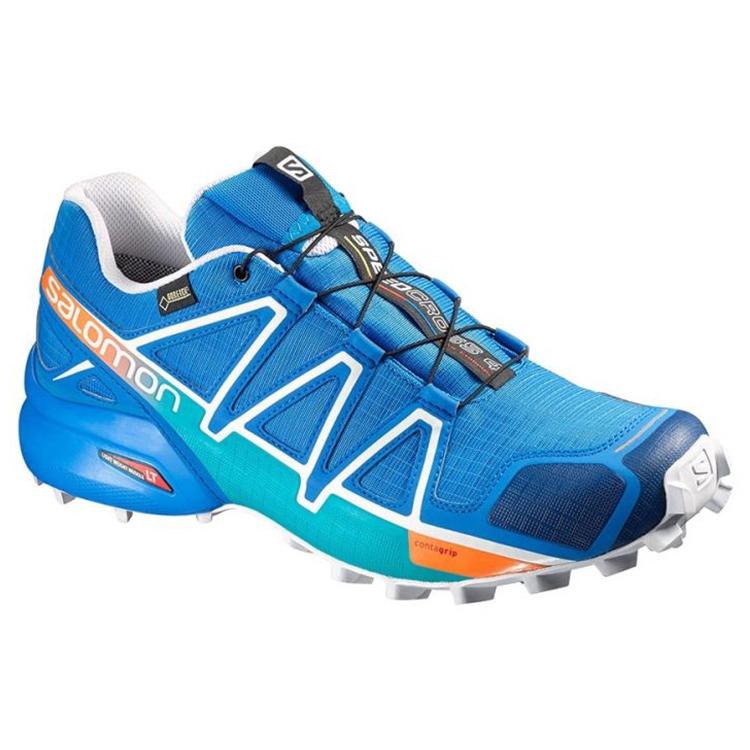 SALOMON 4 Gt Skóra Antypoślizgowe Odporne na Ścieranie Niskie Buty Outdoor Męskie Błękitne 390722