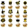 12/24pcs 2025 Happy New Year Cupcake Toppers Hello 2025 Cake Picks New Years Eve Party Supplies Welcome 2025 New Year Cake Decor