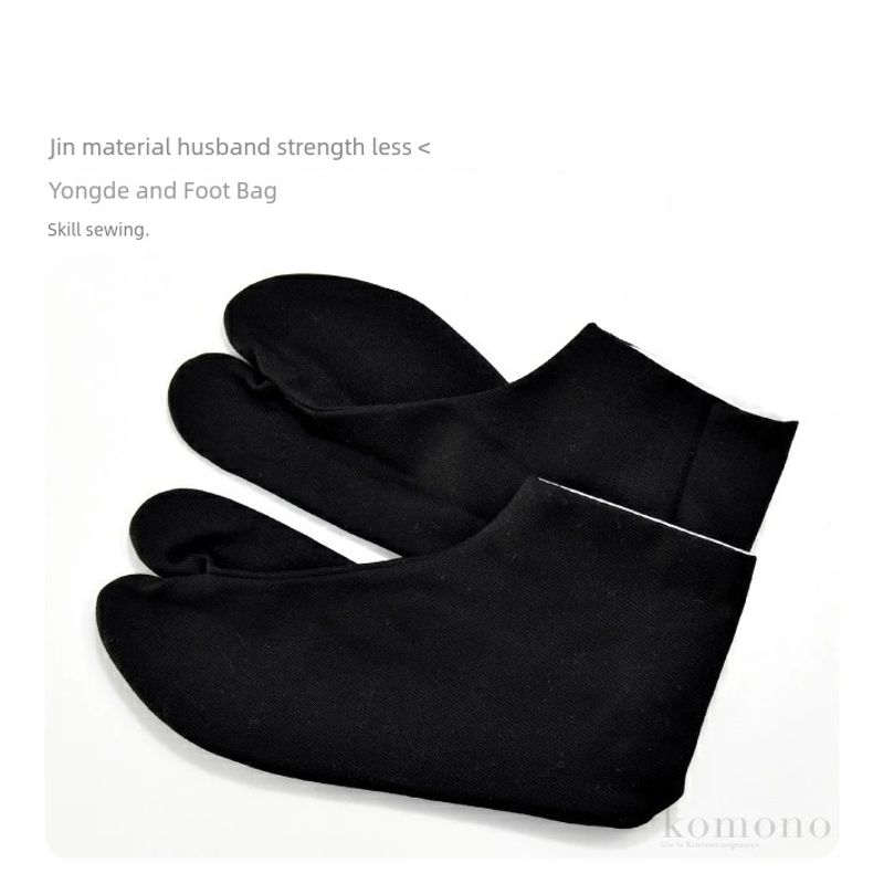 

Японские традиционные хлопковые четырехпуговичные носки-таби с нескользящей подошвой, сабо, носки с двумя пальцами, соломенные носки, носки с ножницами, косплей, мужские и женские носки Black 26.5cm