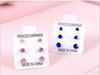 Three-Pair Set of Hypoallergenic Stud Earrings In Multi-Color, Simple Japanese & Korean Style, Suitable for Students and Unisex Wear