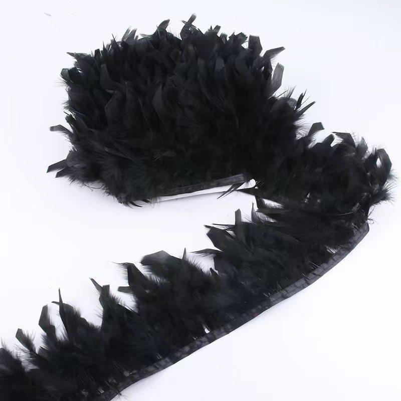 1M White Turkey Marabou Feathers Trim Ribbon Natural Feather For Diy Crafts Wedding Party Sewing Christmas Decoration