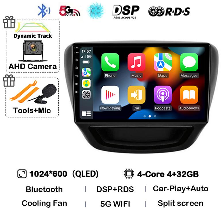 Android 14 Carplay Auto Car Radio For Chevrolet Cavalier 2016 2017 2018 Multimedia Stereo Video Player GPS 4G+WIFI BT 360 Camera