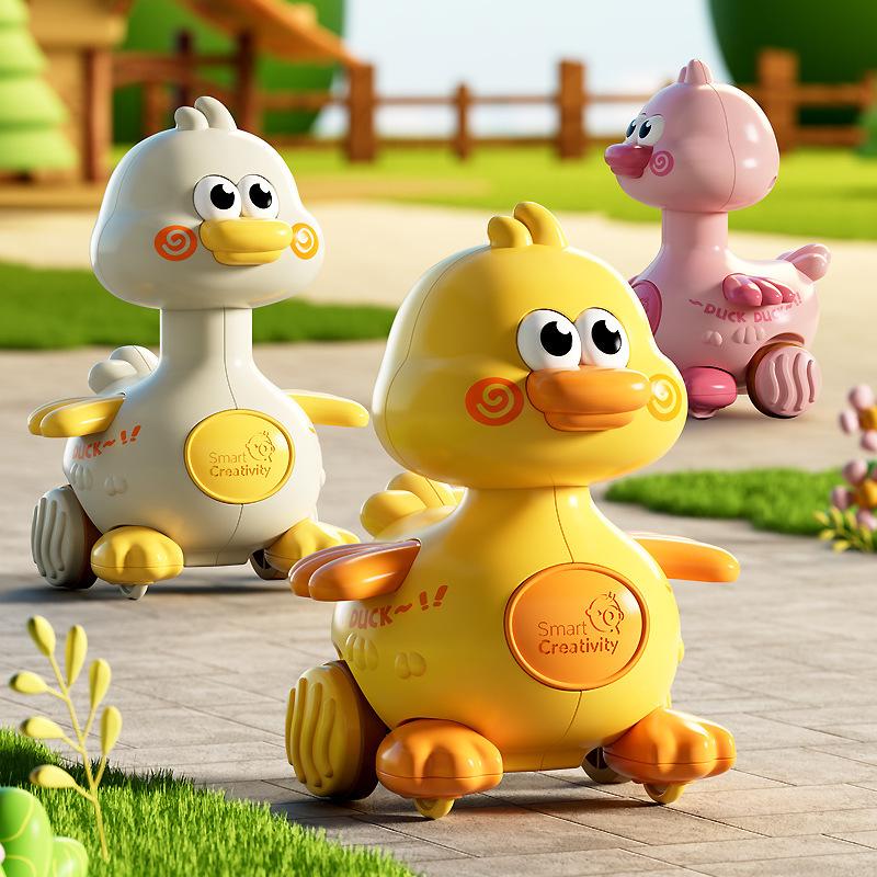 In-Stock Inertial Cartoon Train Push Toy with Whistle - Drop-Resistant, Parent-Child Interactive Car for Kids