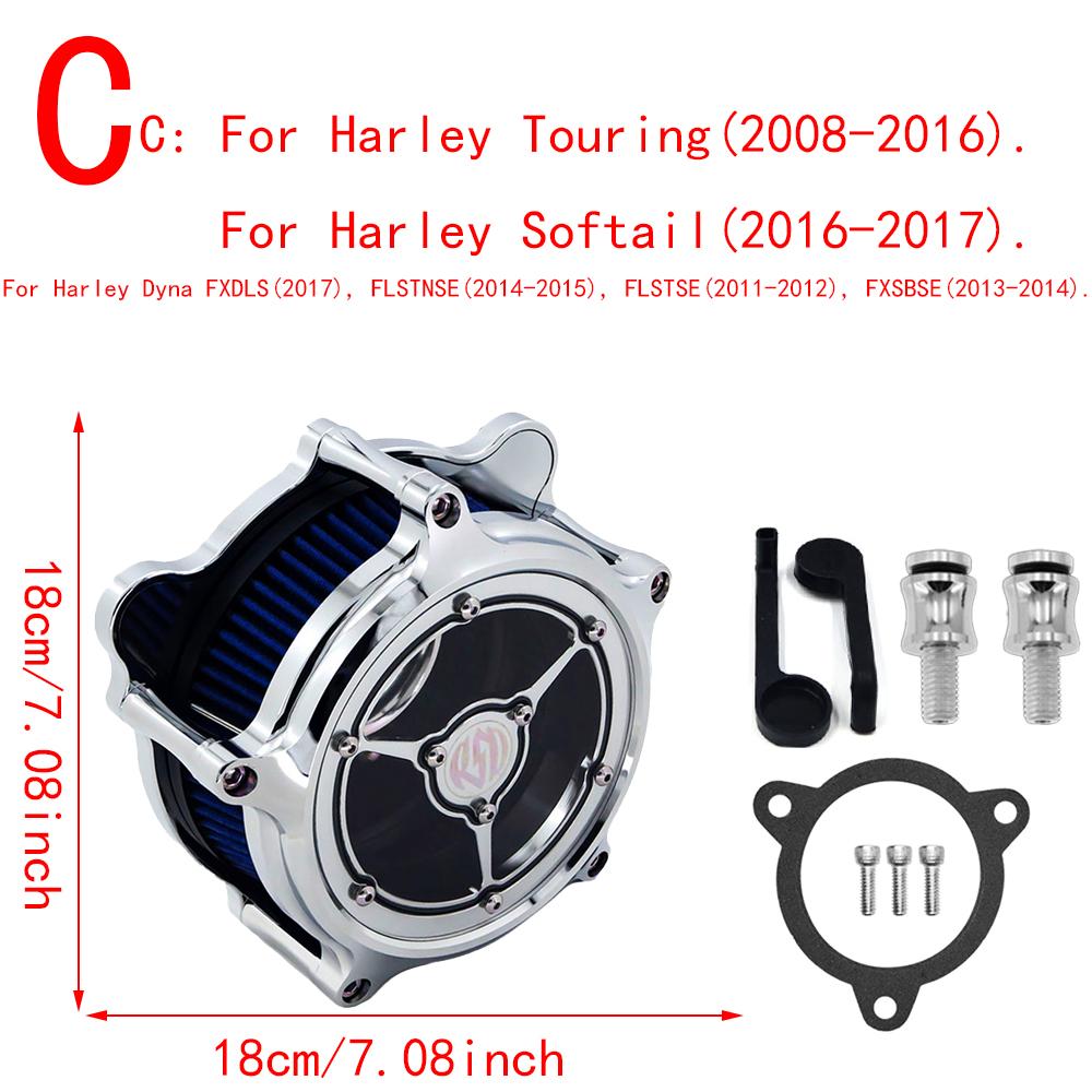 RSD Clarity Air Cleaner Intake Filter Chrome For Harley Sportster Iron 883 1200 Dyna Softail FXSTC Fat Bob Touring FLHT FLHTC