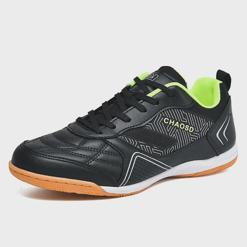 Unisex Indoor Futsal Shoes with Flat Cowhide Sole for Wooden and Cement Floors—Ideal for Youth and Student Training.