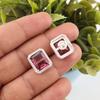 Rhodolite Gemstone 925 Sterling Silver Statement Studs Earring 0.57" For Wife CZE-6-15