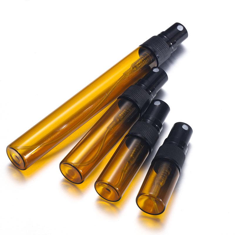 10/50PCS 2ML 3ML 5ML 10ML Amber High Quality Glass Bottle Essential Oil Bottle Ultra Fine Mist Spray Bottle Mini Perfume Bottle