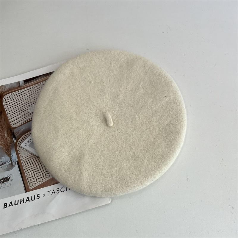 Bow Beret Women's Autumn and Winter Woolen Versatile Trend Retro Painter Hat